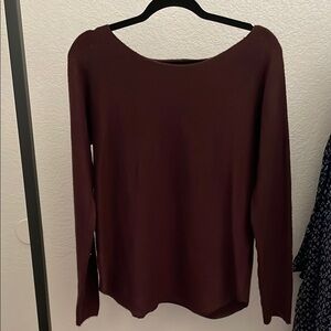 Old Navy Modern Raw Hem Dark Maroon Long Sleeve Sweater